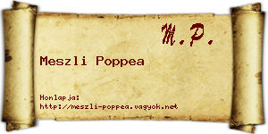 Meszli Poppea névjegykártya